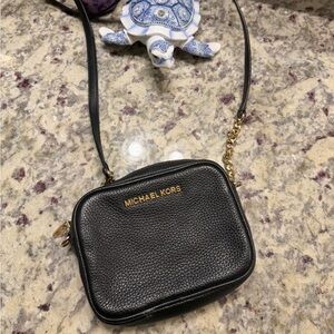 Michael Kors Black Camera Crossbody Leather Bag